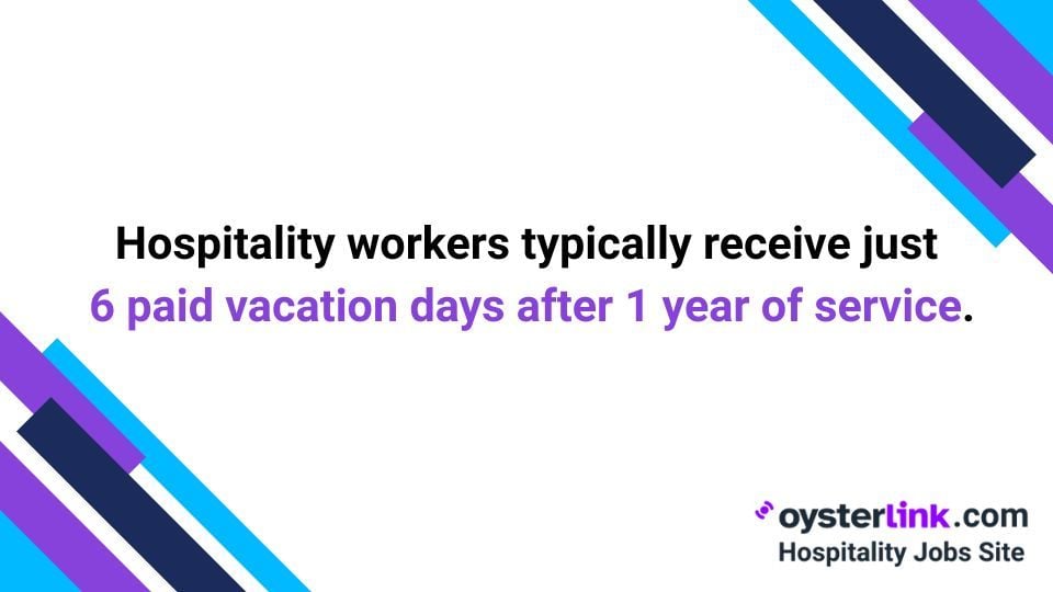 number of paid vacation days for hospitality workers